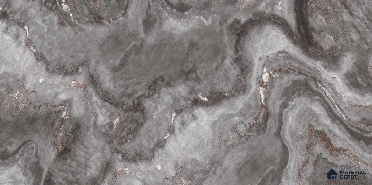 Marble Look Tile TL 11608 GS Nesta Black 4 ft x 2 ft Glossy Vitrified Tile - 9 mm