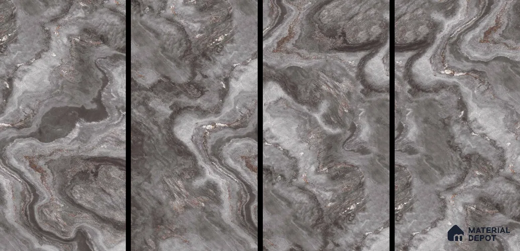 Marble Look Tile TL 11608 GS Nesta Black 4 ft x 2 ft Glossy Vitrified Tile - 9 mm