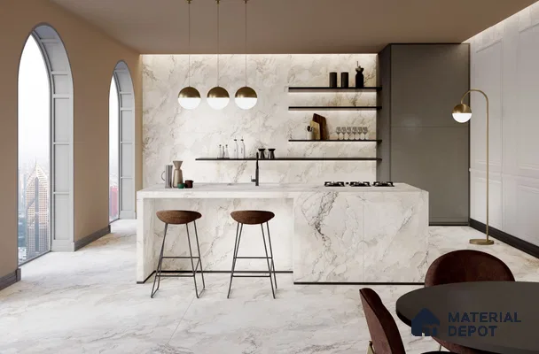 TL 11572 Endless Limer Grey 6 ft x 4 ft Glossy Vitrified Tile - 10 mm | Adhesive and Spacers Must be Used During Installation