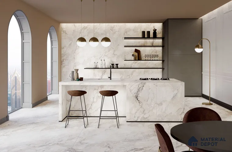 TL 11572 Endless Limer Grey 6 ft x 4 ft Glossy Vitrified Tile - 10 mm | Adhesive and Spacers Must be Used During Installation