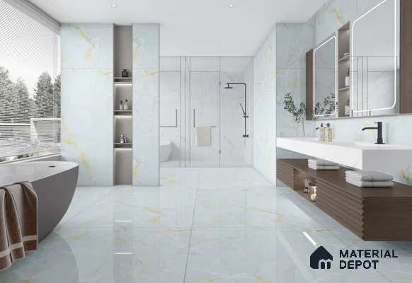 TL 11569 Endless Caramel Snow 6 ft x 4 ft Glossy Vitrified Tile - 10 mm | Adhesive and Spacers Must be Used During Installation