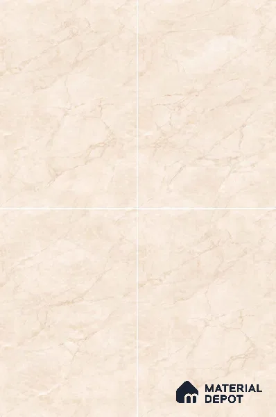 TL 11543 Vintage Crema Endless 6 ft x 4 ft Glossy Vitrified Tile - 15 mm | Adhesive and Spacers Must be Used During Installation