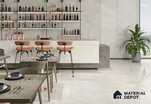 TL 11571 Victorian Light 6 ft x 4 ft Glossy Vitrified Tile - 10 mm | Adhesive and Spacers Must be Used During Installation