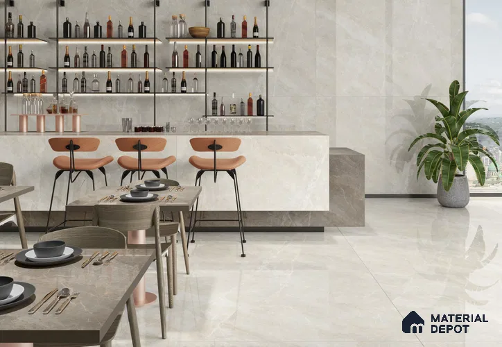 TL 11571 Victorian Light 6 ft x 4 ft Glossy Vitrified Tile - 10 mm | Adhesive and Spacers Must be Used During Installation
