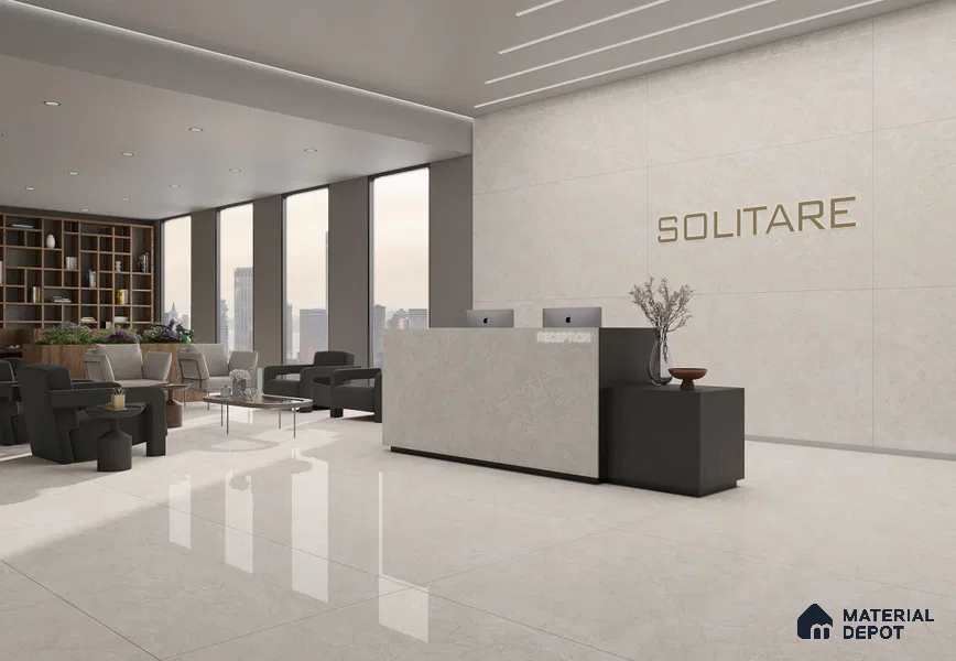 TL 11568 Perlato Royal 6 ft x 4 ft Glossy Vitrified Tile - 10 mm | Adhesive and Spacers Must be Used During Installation