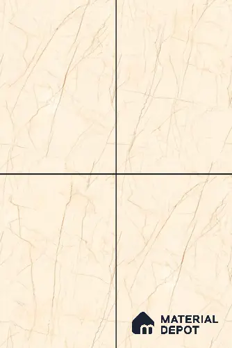 TL 11548 Oregon Crema Endless 6 ft x 4 ft Glossy Vitrified Tile - 15 mm | Adhesive and Spacers Must be Used During Installation