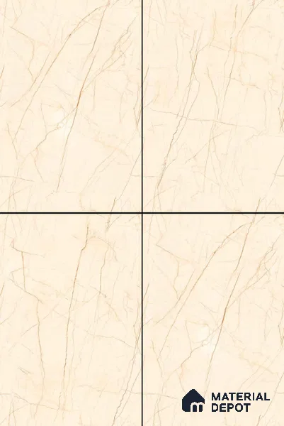 TL 11548 Oregon Crema Endless 6 ft x 4 ft Glossy Vitrified Tile - 15 mm | Adhesive and Spacers Must be Used During Installation