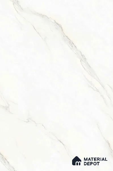 TL 11547 Pullman White Endless 6 ft x 4 ft Glossy Vitrified Tile - 15 mm | Adhesive and Spacers Must be Used During Installation
