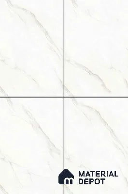 TL 11547 Pullman White Endless 6 ft x 4 ft Glossy Vitrified Tile - 15 mm | Adhesive and Spacers Must be Used During Installation