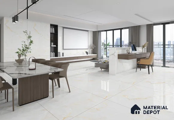 TL 11575 Endless Caramel Pearl 6 ft x 4 ft Glossy Vitrified Tile - 10 mm | Adhesive and Spacers Must be Used During Installation