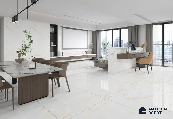 TL 11575 Endless Caramel Pearl 6 ft x 4 ft Glossy Vitrified Tile - 10 mm | Adhesive and Spacers Must be Used During Installation