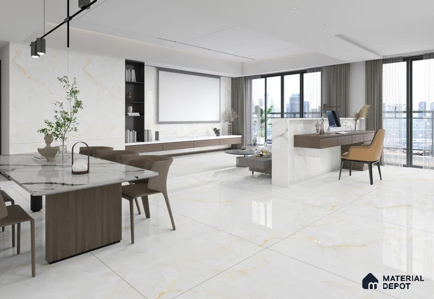 TL 11575 Endless Caramel Pearl 6 ft x 4 ft Glossy Vitrified Tile - 10 mm | Adhesive and Spacers Must be Used During Installation