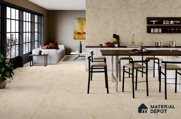 TL 11577 Sofita Beige 6 ft x 4 ft Carving Matte Vitrified Tile - 10 mm | Adhesive and Spacers Must be Used During Installation