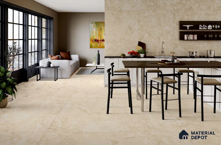 TL 11577 Sofita Beige 6 ft x 4 ft Carving Matte Vitrified Tile - 10 mm | Adhesive and Spacers Must be Used During Installation