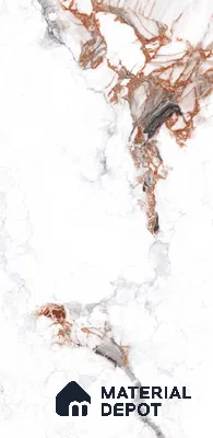 Marble Look Floor & Wall Tile TL 11873 Arezzo Red  4 ft x 2 ft High Gloss Finish Vitrified - 9 mm | Random Desing | Suitable for Living Room, Bathroom & Office