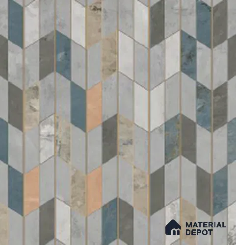 Patterned Look Floor Tile TL 10903 Zigedge Decore 2 ft x 2 ft Fusion Finish Vitrified Parking Tile - 9 mm | 2 Random Design | Suitable For Parking, Balcony, High Traffic Areas, Outdoor, Garage, Garden, Pathways & Terrace | Please Expect a Slight Variation of Pattern