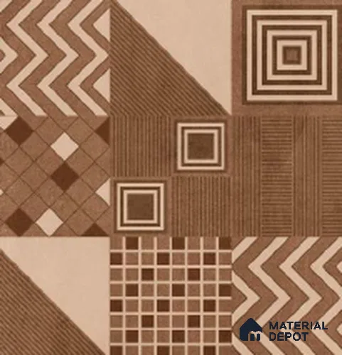 Patterned Look Floor Tile TL 10901 Tive Cotto Decore 2 ft x 2 ft Fusion Finish Vitrified Parking Tile - 9 mm | 2 Random Design | Suitable For Parking, Balcony, High Traffic Areas, Outdoor, Garage, Garden, Pathways & Terrace | Please Expect a Slight Variation of Pattern