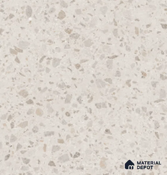 Terrazzo Wall & Floor Tile TL 10914 Teraza Silver 2 ft x 2 ft Matte Finish Vitrified Parking Tile - 12 mm | 12 Random Design | Suitable For Bathroom, Balcony, Courtyard