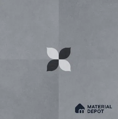 Moroccan Floor Tile TL 09477 C Element Grey 2 ft x 2 ft Matte Finish Vitrified Tile - 9 mm | 1 Random Design | Suitable For Living Room, Bedroom, Bathroom | Please Expect a Slight Variation of Pattern (Sample)