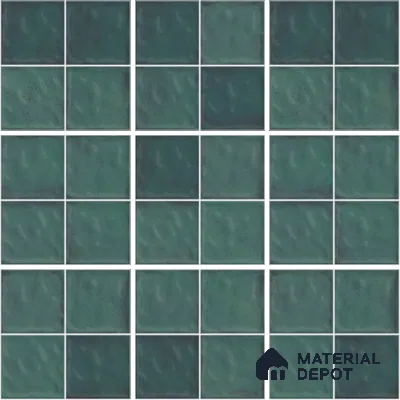 Mosaic Wall & Floor Tile TL 13094 B Emerald Grid 8 in x 8 in Vitrified Glossy Finish - 8.5 mm | 6 Random Designs | Luster Gloss | Suitable for Bathroom, Terrace, Patio & Courtyard