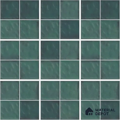 Mosaic Wall & Floor Tile TL 13094 B Emerald Grid 8 in x 8 in Vitrified Glossy Finish - 8.5 mm | 6 Random Designs | Luster Gloss | Suitable for Bathroom, Terrace, Patio & Courtyard