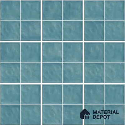 Mosaic Wall & Floor Tile TL 13094 Seafoam Grid 8 in x 8 in Vitrified Glossy Finish - 8.5 mm | 6 Random Designs | Luster Gloss | Suitable for Bathroom, Terrace, Patio & Courtyard