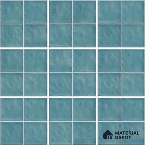 Mosaic Wall & Floor Tile TL 13094 Seafoam Grid 8 in x 8 in Vitrified Glossy Finish - 8.5 mm | 6 Random Designs | Luster Gloss | Suitable for Bathroom, Terrace, Patio & Courtyard