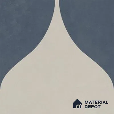 Geometric Wall & Floor Tile TL 13033 Azure Petal 8 in x 8 in Vitrified Matte Finish - 8.5 mm | Luster Effect | Suitable for Living Room, Bedroom, Bathroom & Kitchen