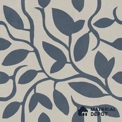 Floral Wall & Floor Tile TL 13033 C Indigo Vine 8 in x 8 in Vitrified Matte Finish - 8.5 mm | Luster Effect | Suitable for Living Room, Bedroom, Bathroom & Kitchen