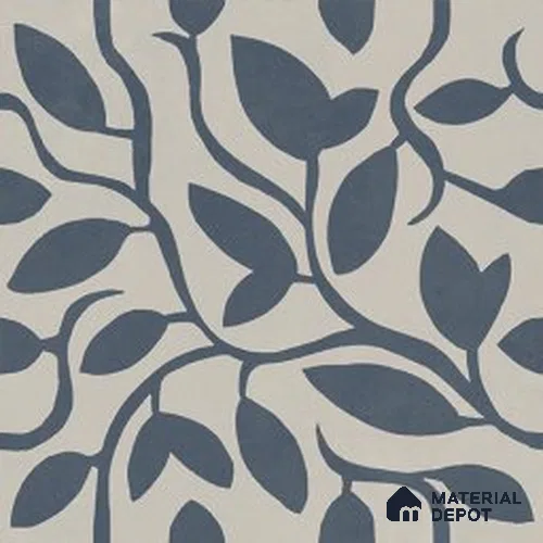 Floral Wall & Floor Tile TL 13033 C Indigo Vine 8 in x 8 in Vitrified Matte Finish - 8.5 mm | Luster Effect | Suitable for Living Room, Bedroom, Bathroom & Kitchen