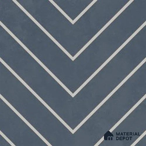 Geometric Wall & Floor Tile TL 13033 B Ocean Chevron 8 in x 8 in Vitrified Matte Finish - 8.5 mm | Luster Effect | Suitable for Living Room, Bedroom, Bathroom & Kitchen