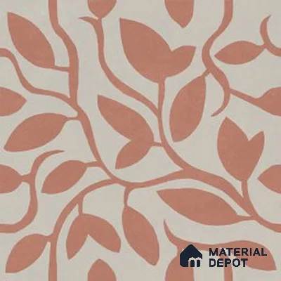 Floral Wall & Floor Tile TL 13036 C Coral Vine 8 in x 8 in Vitrified Matte Finish - 8.5 mm | Luster Effect | Suitable for Living Room, Bedroom, Bathroom & Kitchen