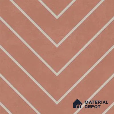 Geometric Wall & Floor Tile TL 13036 B Clay Chevron 8 in x 8 in Vitrified Matte Finish - 8.5 mm | Luster Effect | Suitable for Living Room, Bedroom, Bathroom & Kitchen