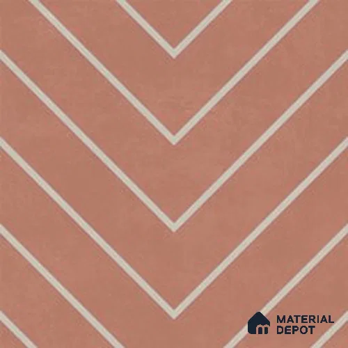 Geometric Wall & Floor Tile TL 13036 B Clay Chevron 8 in x 8 in Vitrified Matte Finish - 8.5 mm | Luster Effect | Suitable for Living Room, Bedroom, Bathroom & Kitchen