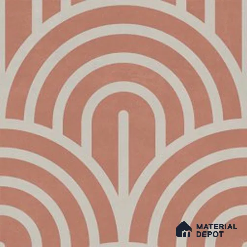 Geometric Wall & Floor Tile TL 13036 D Terracotta Arc 8 in x 8 in Vitrified Matte Finish - 8.5 mm | Luster Effect | Suitable for Living Room, Bedroom, Bathroom & Kitchen