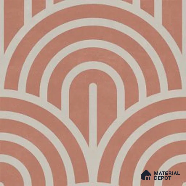 Geometric Wall & Floor Tile TL 13036 D Terracotta Arc 8 in x 8 in Vitrified Matte Finish - 8.5 mm | Luster Effect | Suitable for Living Room, Bedroom, Bathroom & Kitchen
