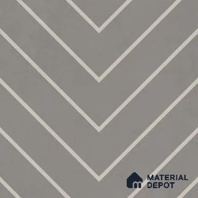 Geometric Wall & Floor Tile TL 13034 B Ash Chevron 8 in x 8 in Vitrified Matte Finish - 8.5 mm | Luster Effect | Suitable for Living Room, Bedroom, Bathroom & Kitchen
