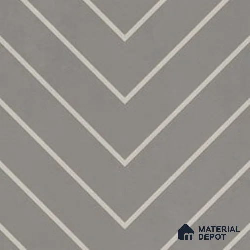Geometric Wall & Floor Tile TL 13034 B Ash Chevron 8 in x 8 in Vitrified Matte Finish - 8.5 mm | Luster Effect | Suitable for Living Room, Bedroom, Bathroom & Kitchen