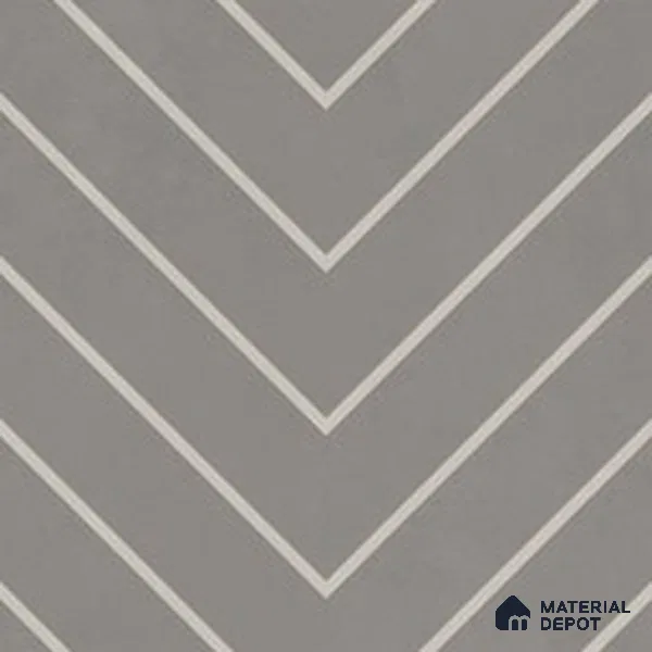 Geometric Wall & Floor Tile TL 13034 B Ash Chevron 8 in x 8 in Vitrified Matte Finish - 8.5 mm | Luster Effect | Suitable for Living Room, Bedroom, Bathroom & Kitchen