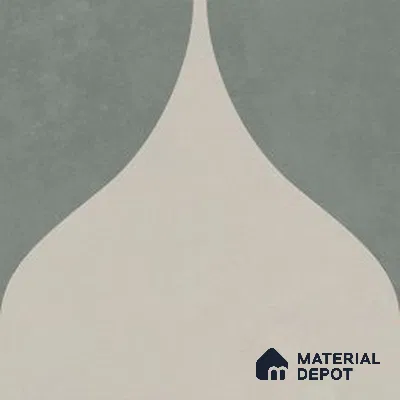 Geometric Wall & Floor Tile TL 13035 Sage Petal 8 in x 8 in Vitrified Matte Finish - 8.5 mm | Luster Effect | Suitable for Living Room, Bedroom, Bathroom & Kitchen