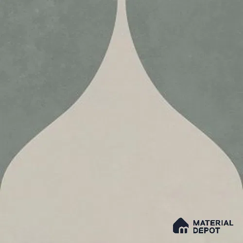 Geometric Wall & Floor Tile TL 13035 Sage Petal 8 in x 8 in Vitrified Matte Finish - 8.5 mm | Luster Effect | Suitable for Living Room, Bedroom, Bathroom & Kitchen