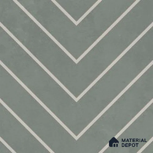 Geometric Wall & Floor Tile TL 13035 B Meadow Chevron 8 in x 8 in Vitrified Matte Finish - 8.5 mm | Luster Effect | Suitable for Living Room, Bedroom, Bathroom & Kitchen