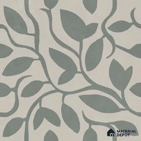 Floral Wall & Floor Tile TL 13035 C Olive Vine 8 in x 8 in Vitrified Matte Finish - 8.5 mm | Luster Effect | Suitable for Living Room, Bedroom, Bathroom & Kitchen