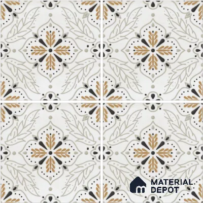 Moroccan Wall & Floor Tile TL 13061 Honey Starburst 8 in x 8 in Vitrified Matte Finish - 8.5 mm | Luster Effect | Suitable for Living Room, Dining, Bathroom & Kitchen