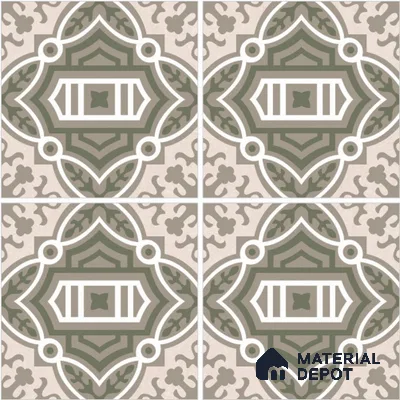 Moroccan Wall & Floor Tile TL 13085 Verdant Patchwork 8 in x 8 in Vitrified Matte Finish - 8.5 mm | Luster Effect | Suitable for Living Room, Dining, Bathroom & Kitchen