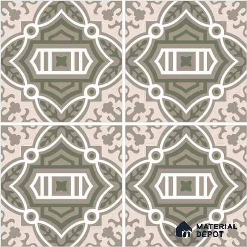 Moroccan Wall & Floor Tile TL 13085 Verdant Patchwork 8 in x 8 in Vitrified Matte Finish - 8.5 mm | Luster Effect | Suitable for Living Room, Dining, Bathroom & Kitchen