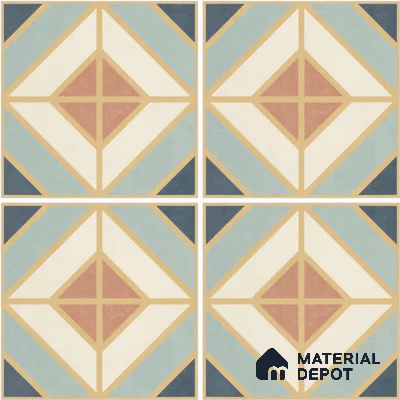 Moroccan Wall & Floor Tile TL 13080 Prism Diamond 8 in x 8 in Vitrified Matte Finish - 8.5 mm | Luster Effect | Suitable for Living Room, Dining, Bathroom & Kitchen