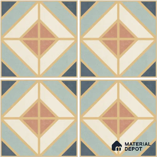 Moroccan Wall & Floor Tile TL 13080 Prism Diamond 8 in x 8 in Vitrified Matte Finish - 8.5 mm | Luster Effect | Suitable for Living Room, Dining, Bathroom & Kitchen
