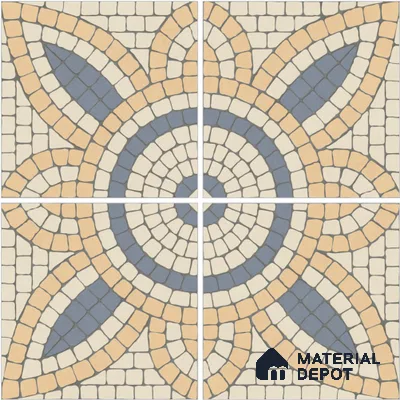 Moroccan Wall & Floor Tile TL 13065 Sunstone Compass 8 in x 8 in Vitrified Matte Finish - 8.5 mm | Luster Effect | Suitable for Living Room, Dining, Bathroom & Kitchen