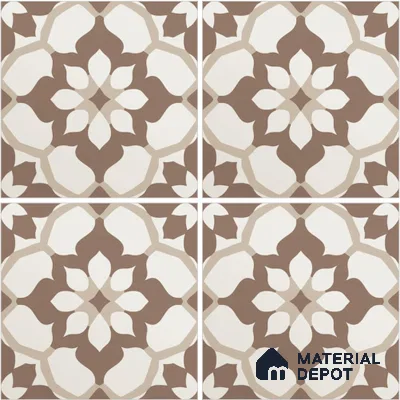 Moroccan Wall & Floor Tile TL 13054 Bronze Rosette 8 in x 8 in Vitrified Matte Finish - 8.5 mm | Luster Effect | Suitable for Living Room, Dining, Bathroom & Kitchen